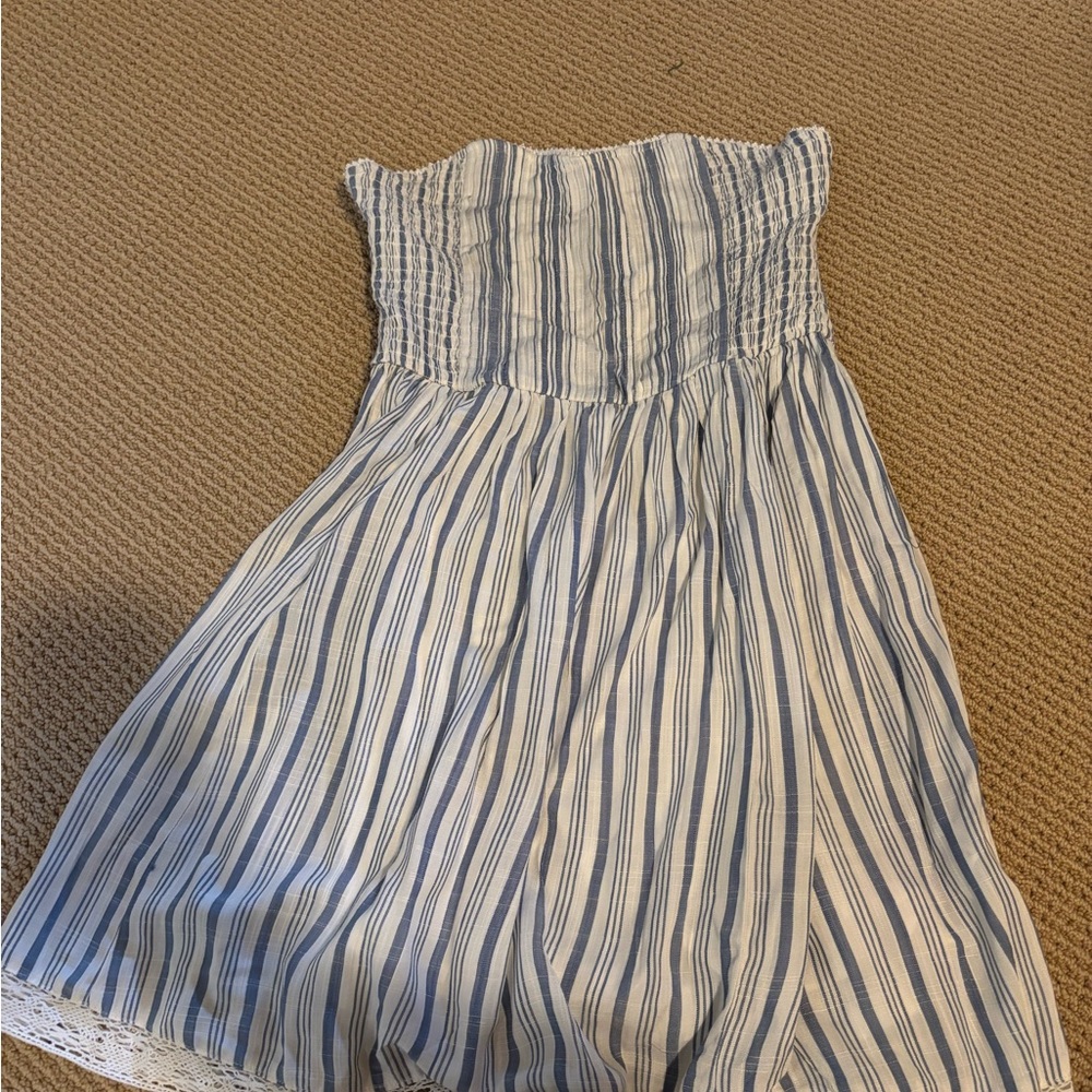 Blue and White Striped Dress